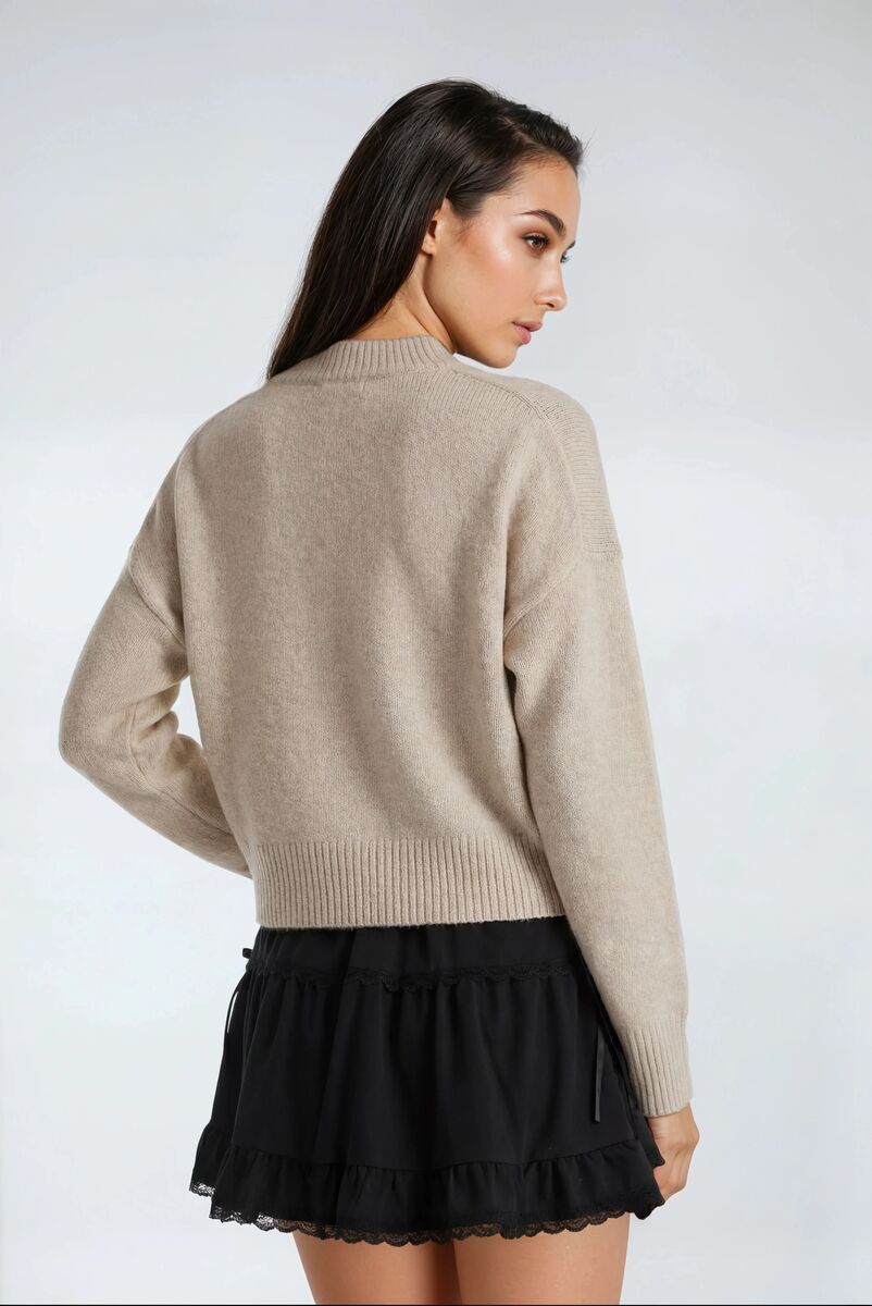 Tiered Ruffle Lace-Trim Mini Skirt-Feelings Star