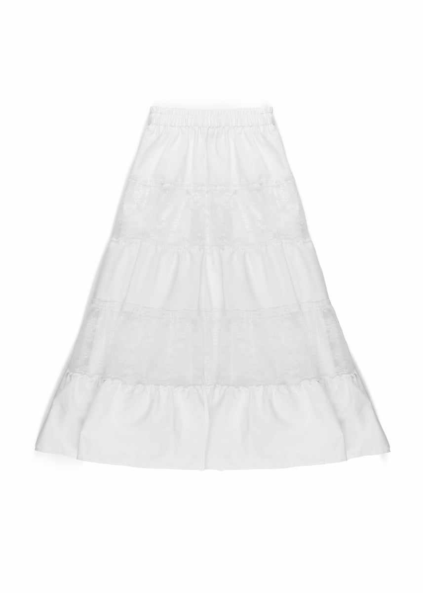 Tiered Lace Maxi Skirt-Feelings Star