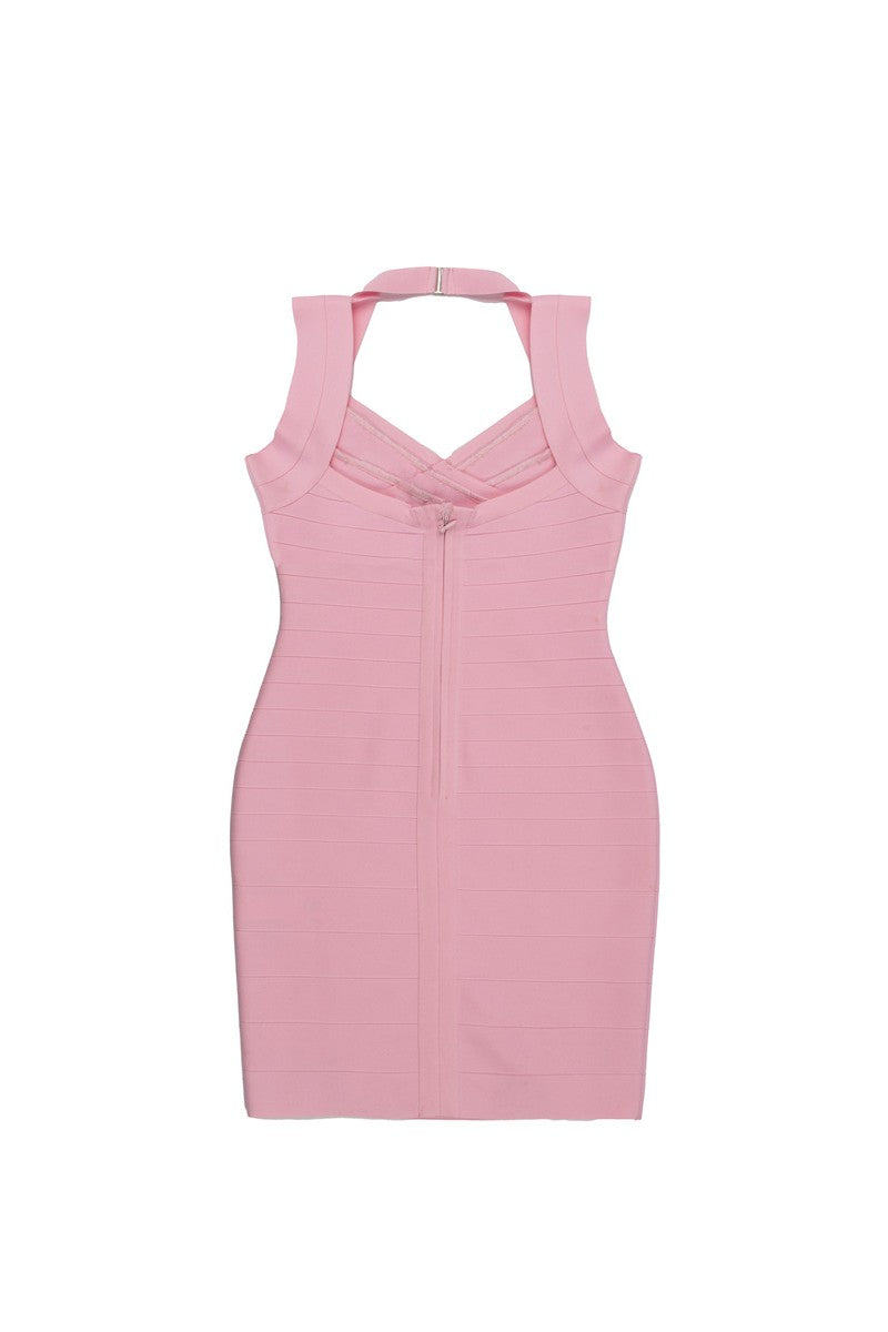 Halter Bandage Bodycon Mini Dress-Feelings Star