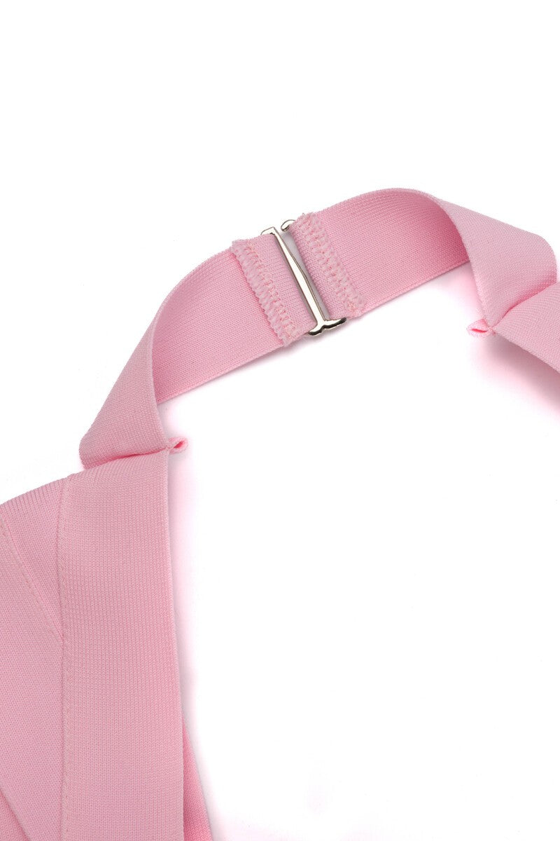 Halter Bandage Bodycon Mini Dress-Feelings Star