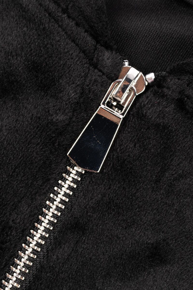 Velour Zip-Front Hoodie & Pant Set-Feelings Star