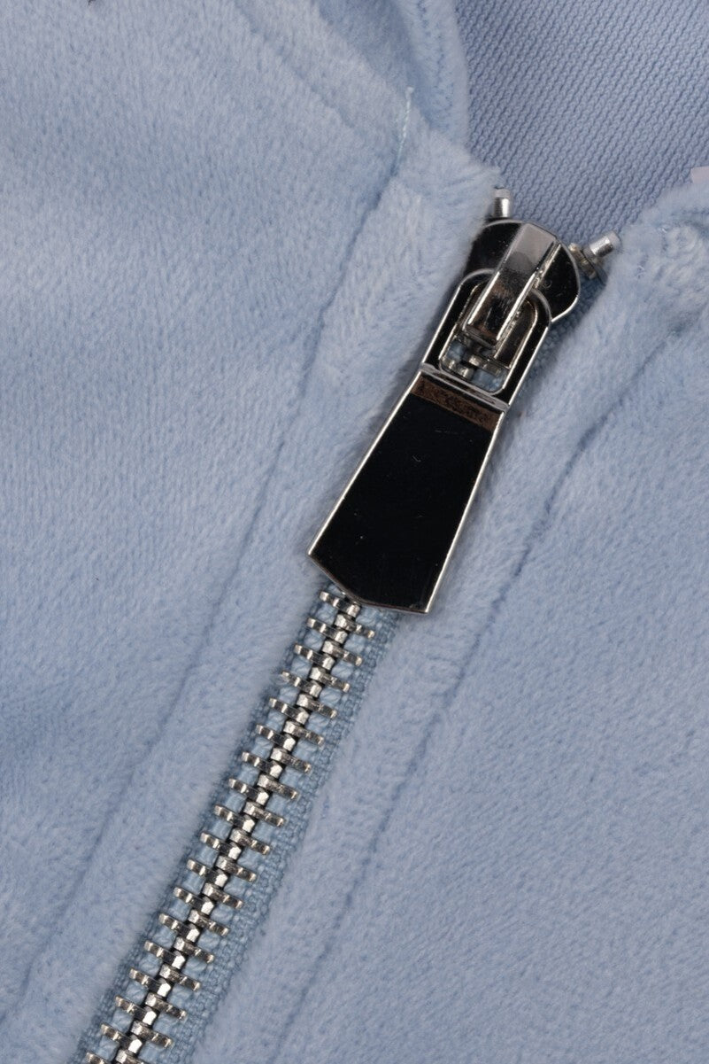 Velour Zip-Front Hoodie & Pant Set-Feelings Star