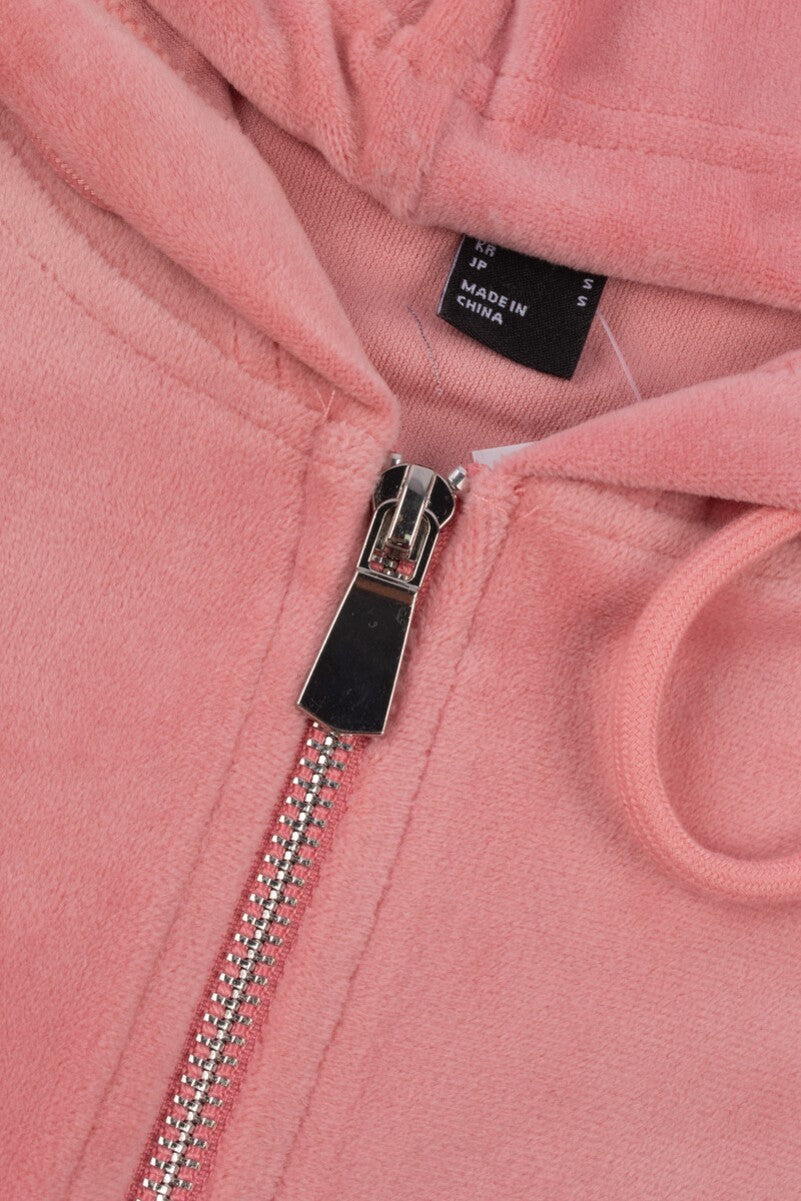 Velour Zip-Front Hoodie & Pant Set-Feelings Star
