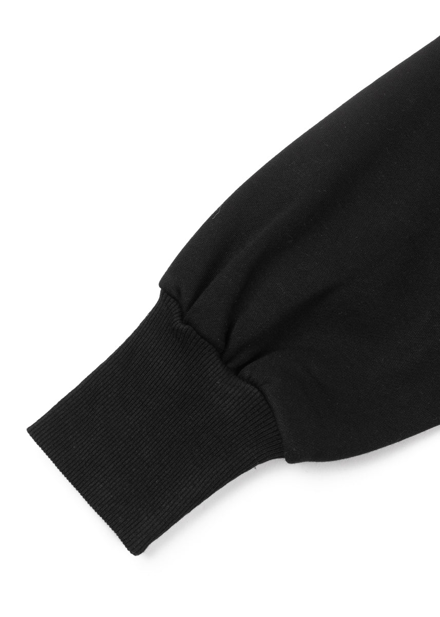 Cropped Lace-Lined Hood & Embroidered-Bow Hoodie-Feelings Star