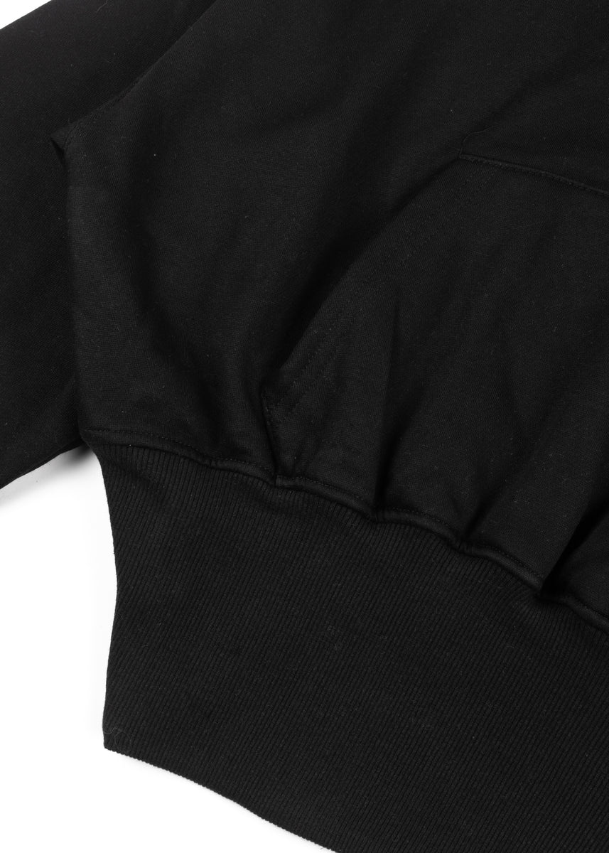 Cropped Lace-Lined Hood & Embroidered-Bow Hoodie-Feelings Star