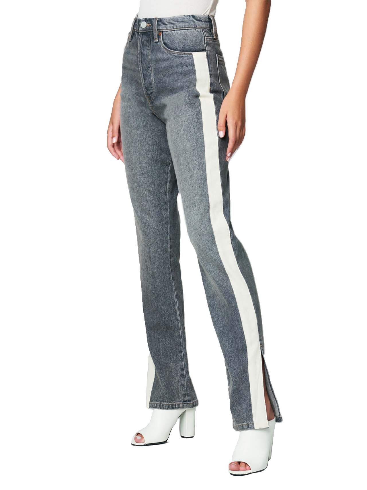 Split Hem Straight Leg Jeans-Feelings Star