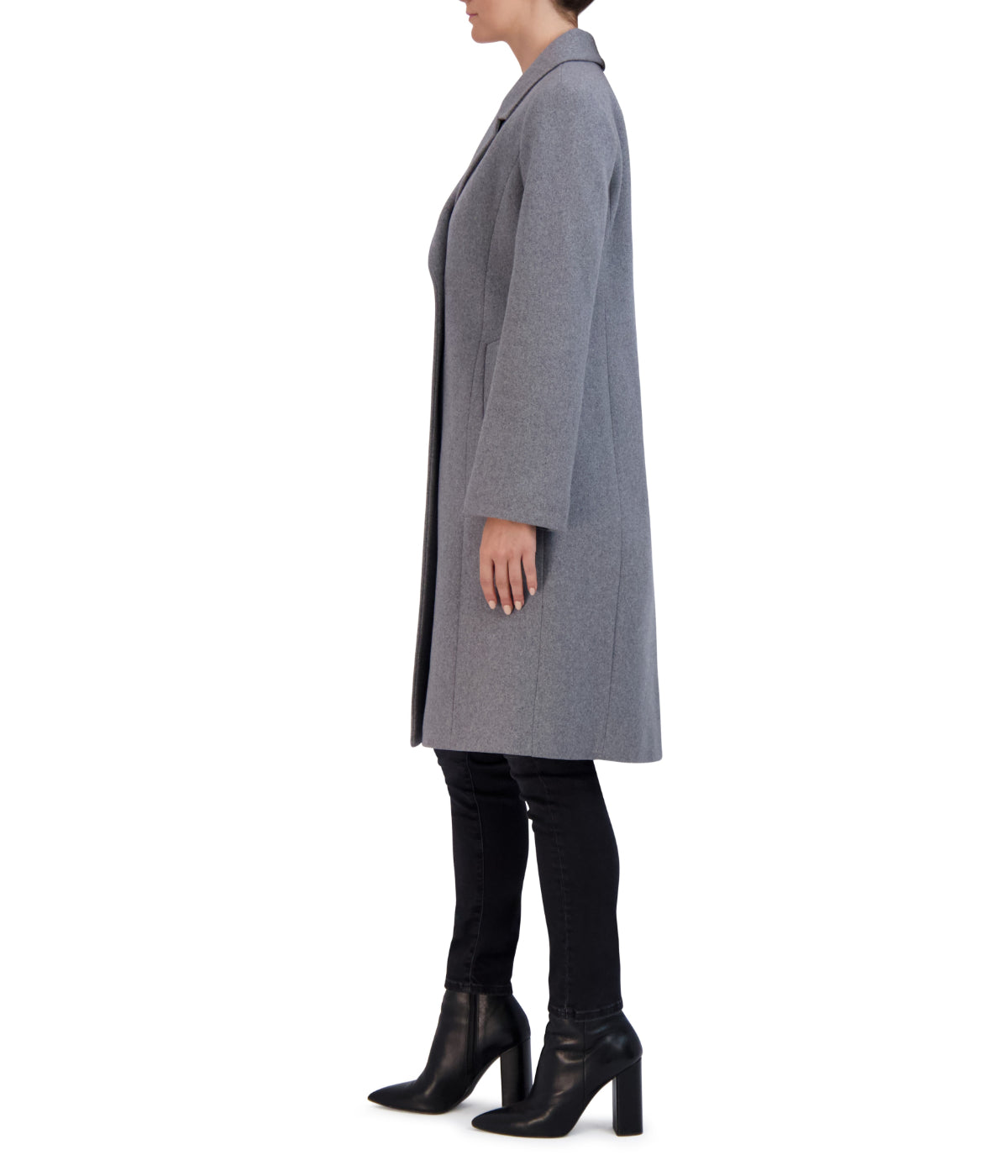 Asymmetrical Wool Blend Coat Light Grey-Feelings Star