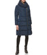 Asymmetrical Pillow Collar Down Coat Navy-Feelings Star