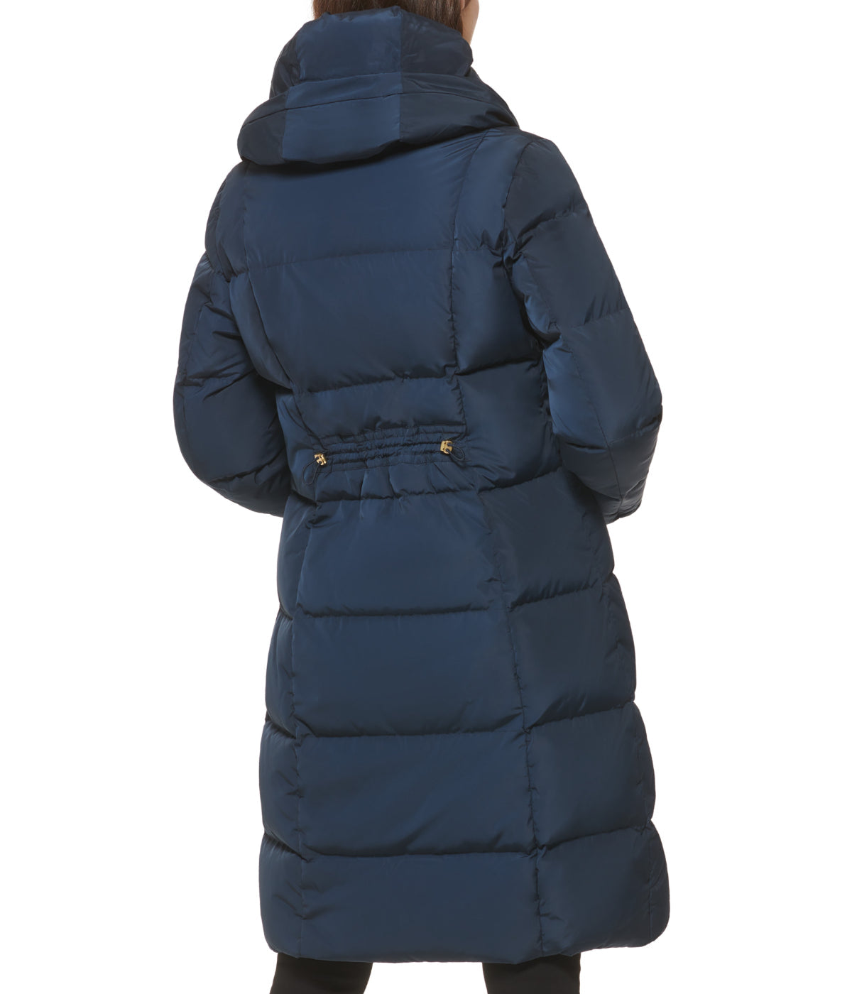 Asymmetrical Pillow Collar Down Coat Navy-Feelings Star