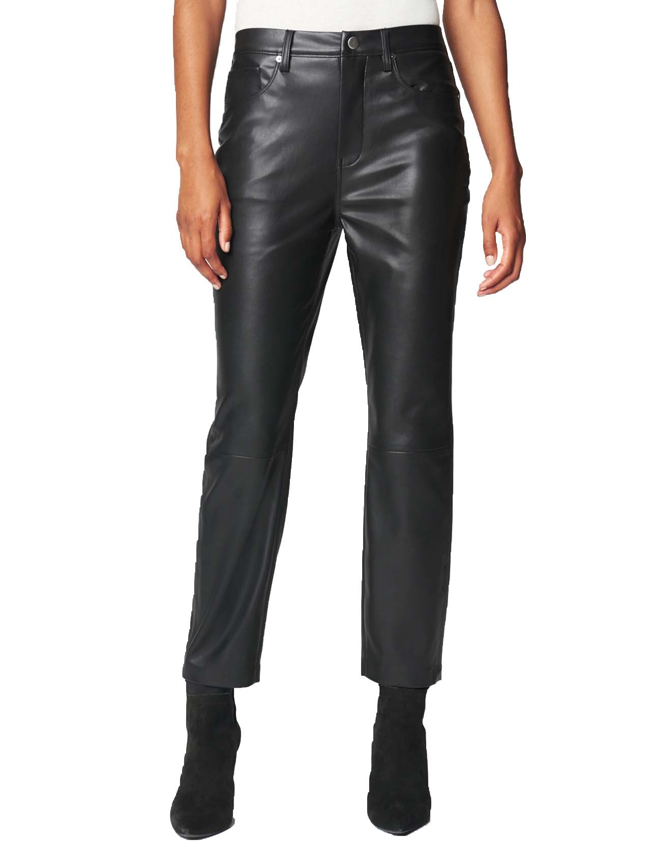 Vegan Leather High Rise Pants-Feelings Star