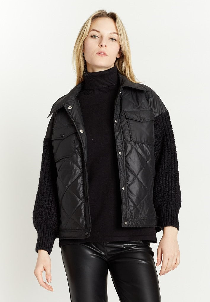 Vegan Bomber with Two Chest Pockets-Feelings Star