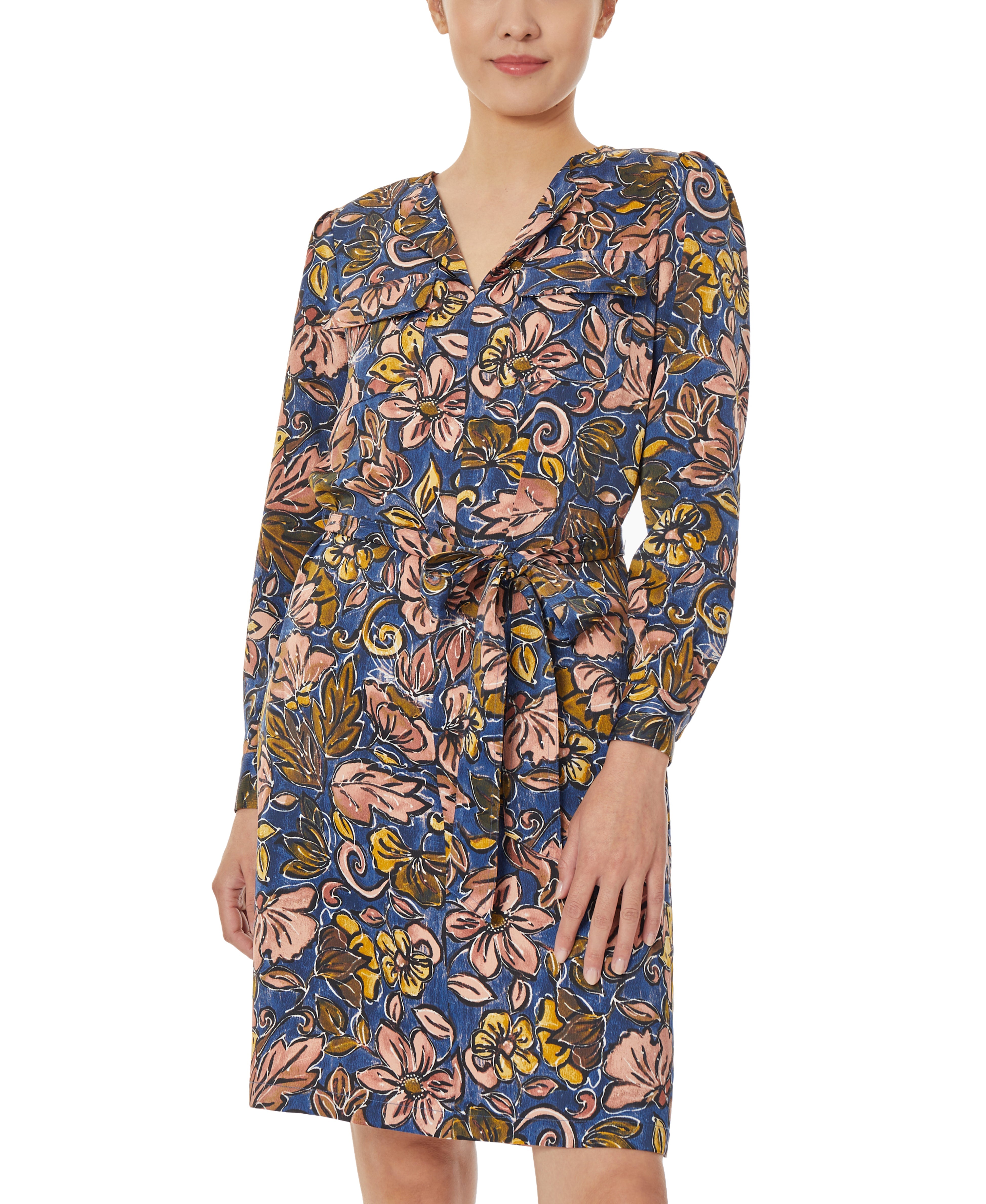 Austin Shirt Dress with Tie-Waist-Feelings Star