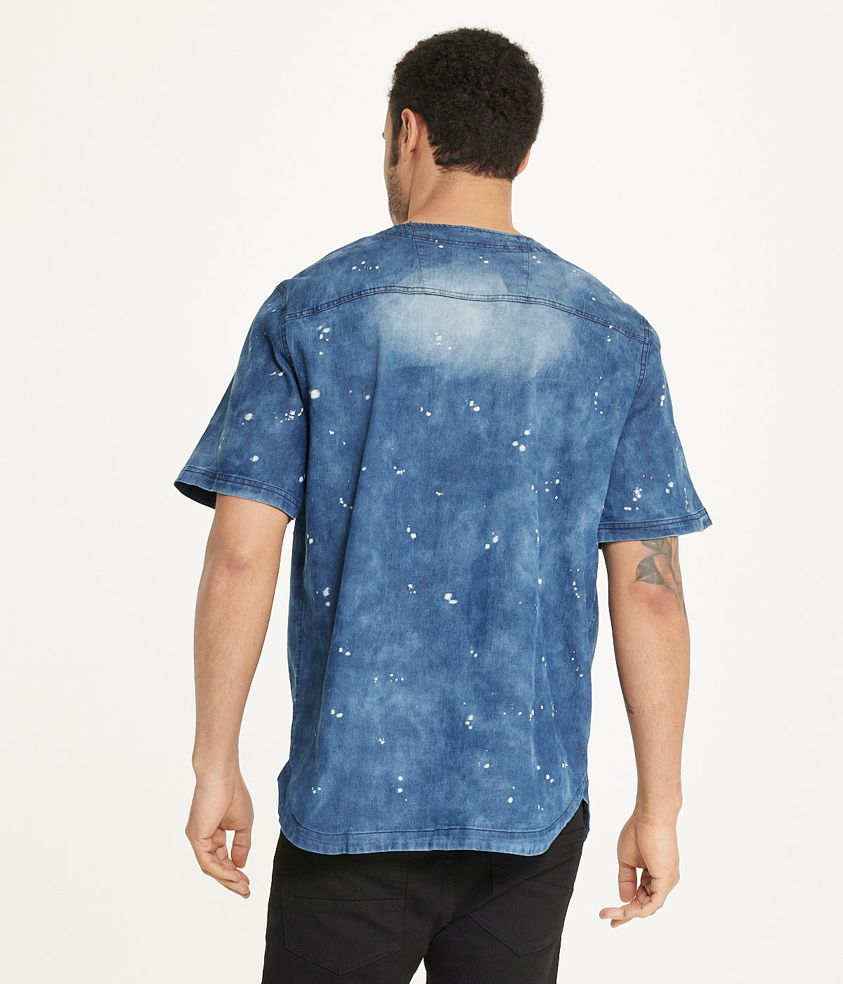 Brooklyn Laundry Men's Baseball Denim Shirt  Denim Bleach-Feelings Star