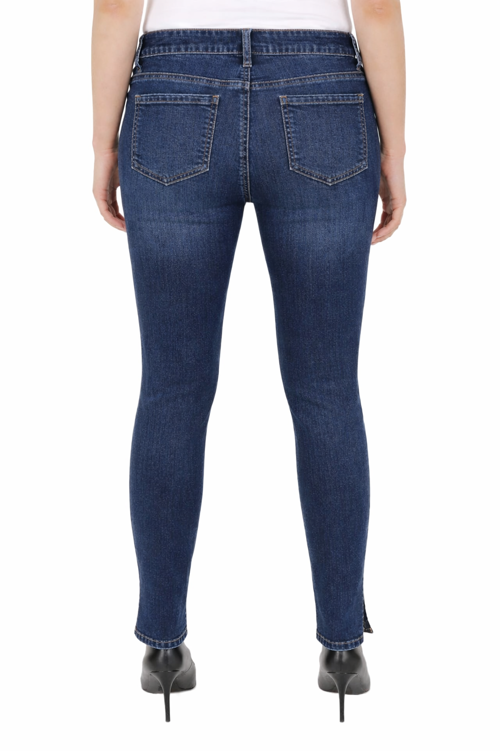 Plus Size Vented-Hem Ankle Jeans-Feelings Star