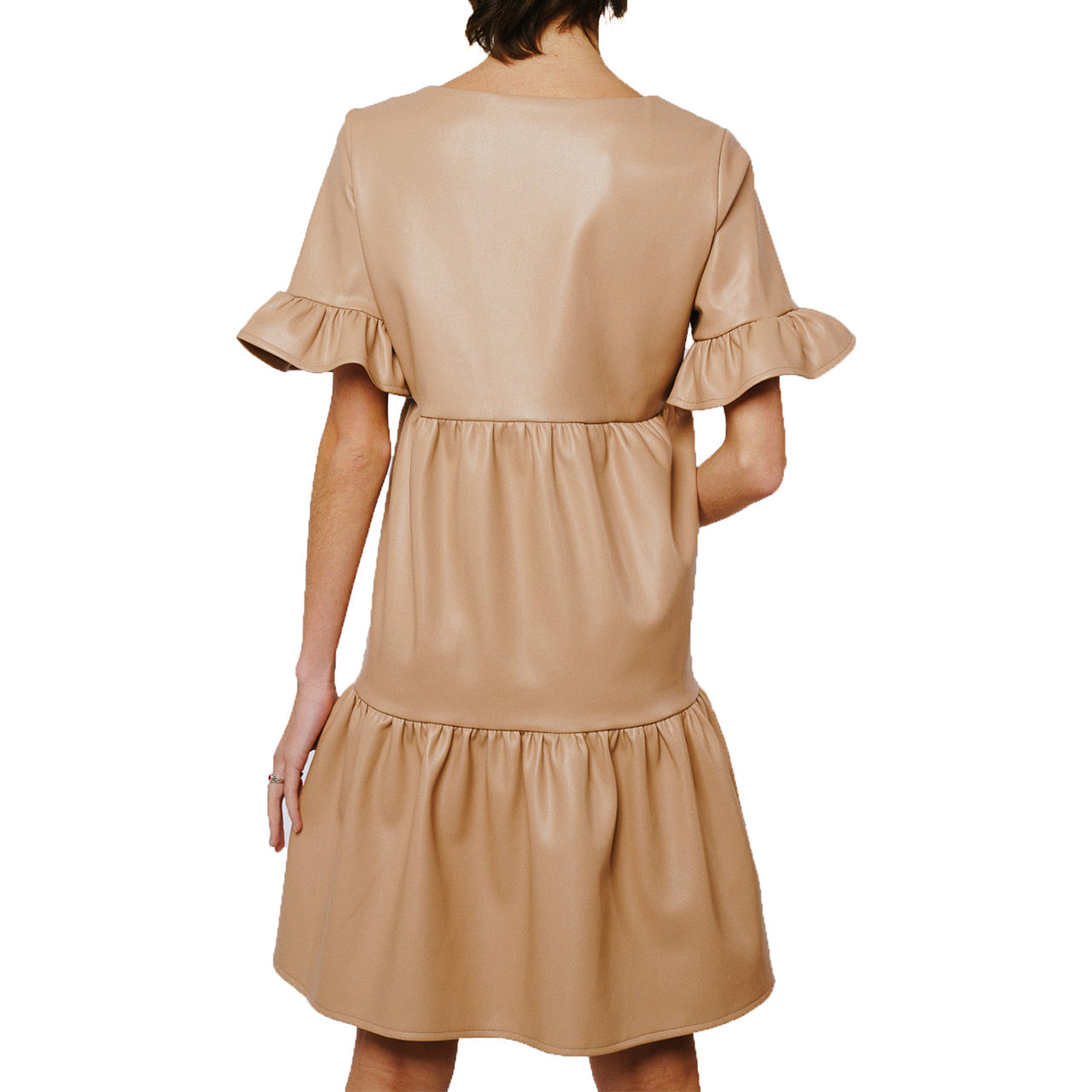 Ashlyn Vegan Leather Dress-Feelings Star