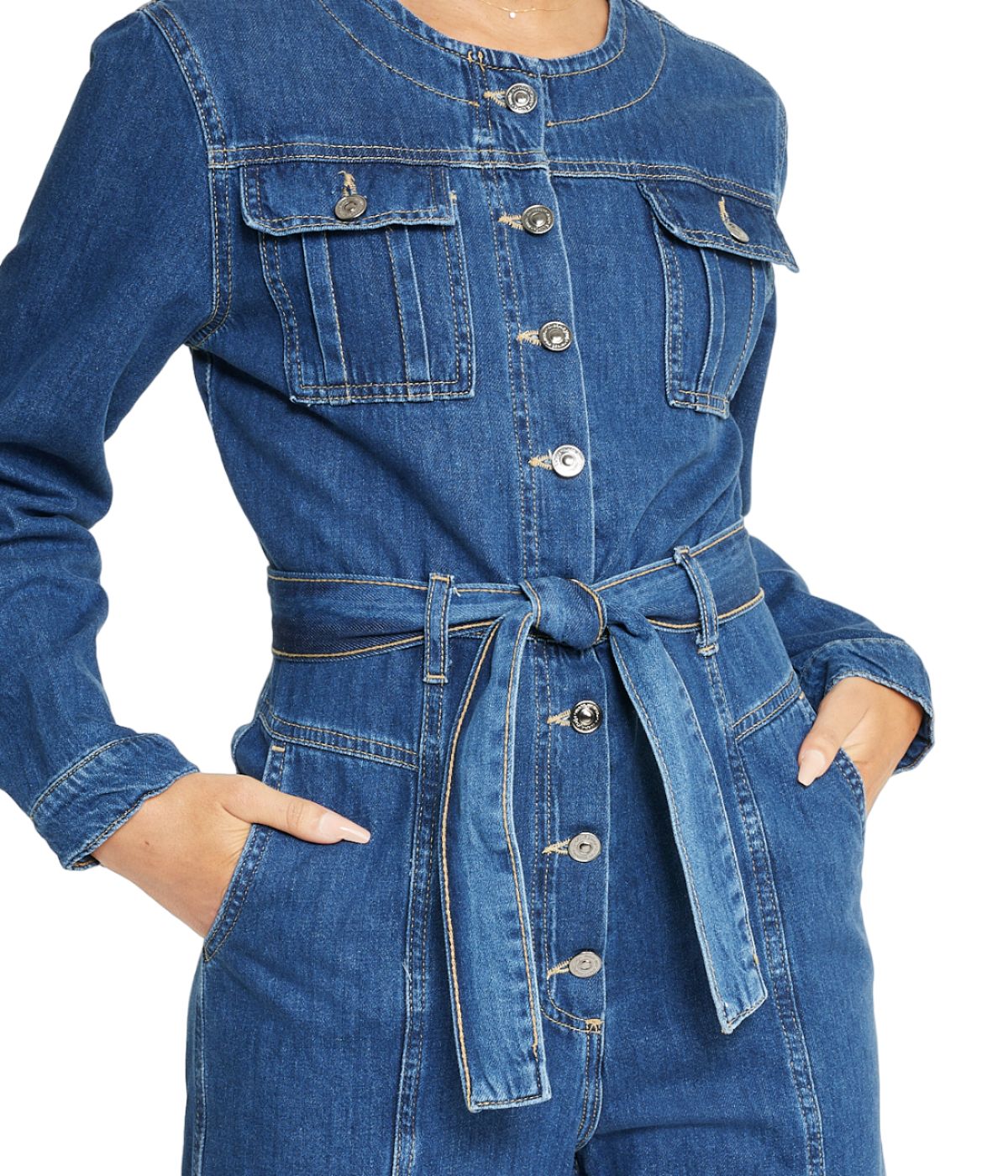 Denim Jumpsuit-Feelings Star