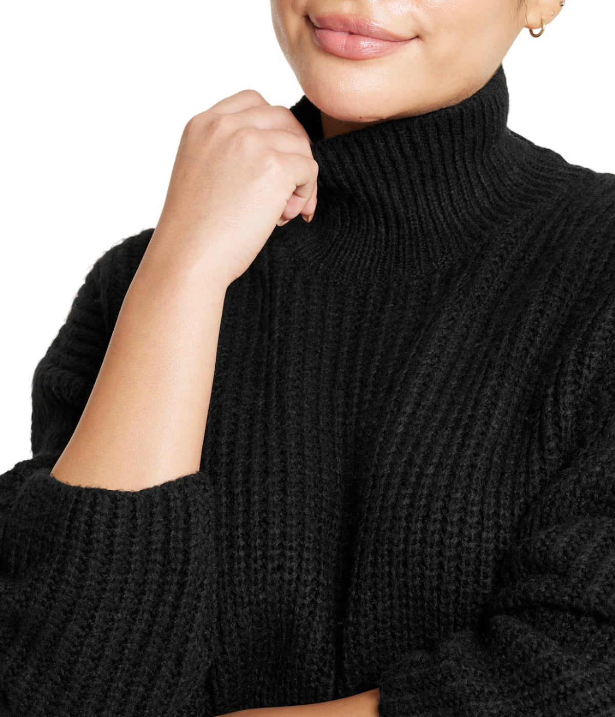 Turtleneck Funnel Sweater Dress-Feelings Star