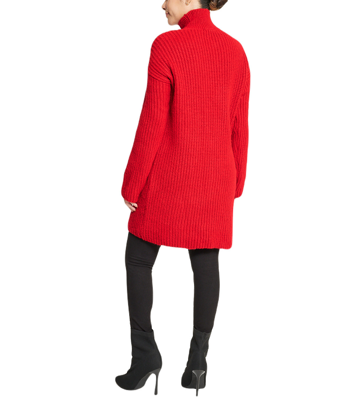 Turtleneck Funnel Sweater Dress-Feelings Star