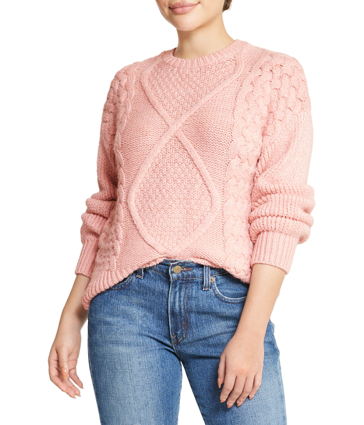 Cable Knit Cropped Pullover Sweater-Feelings Star
