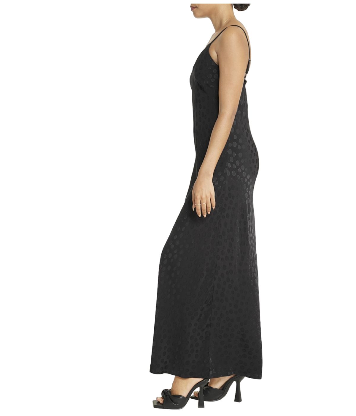 Tonal Patterned Charmeuse Dress-Feelings Star