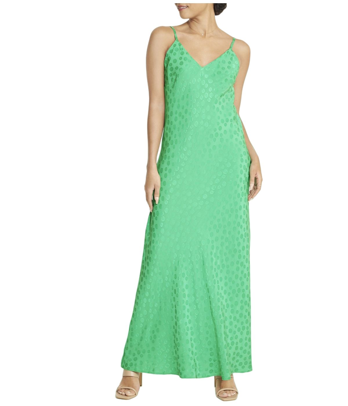 Tonal Patterned Charmeuse Dress-Feelings Star