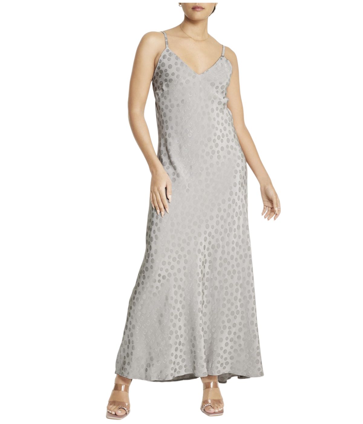 Tonal Patterned Charmeuse Dress-Feelings Star