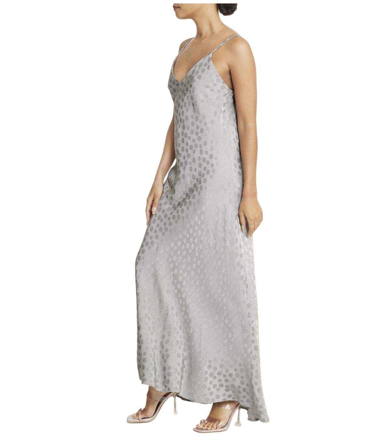 Tonal Patterned Charmeuse Dress-Feelings Star