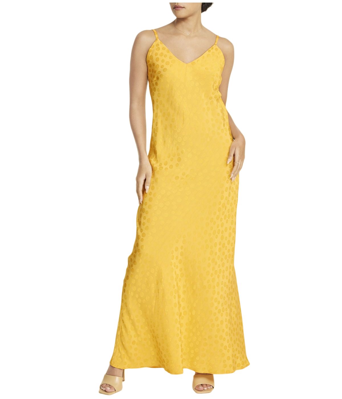 Tonal Patterned Charmeuse Dress-Feelings Star