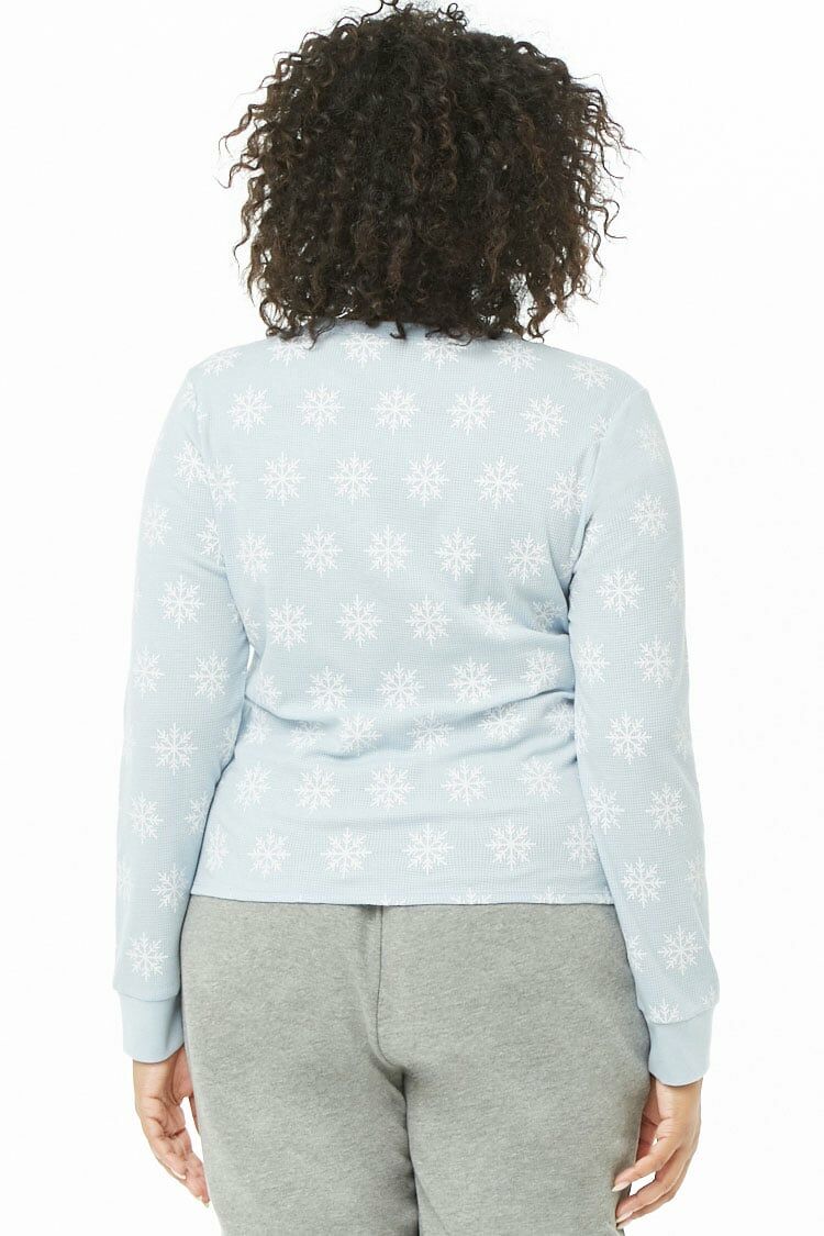 Plus Size Snowflake Print Thermal-Feelings Star