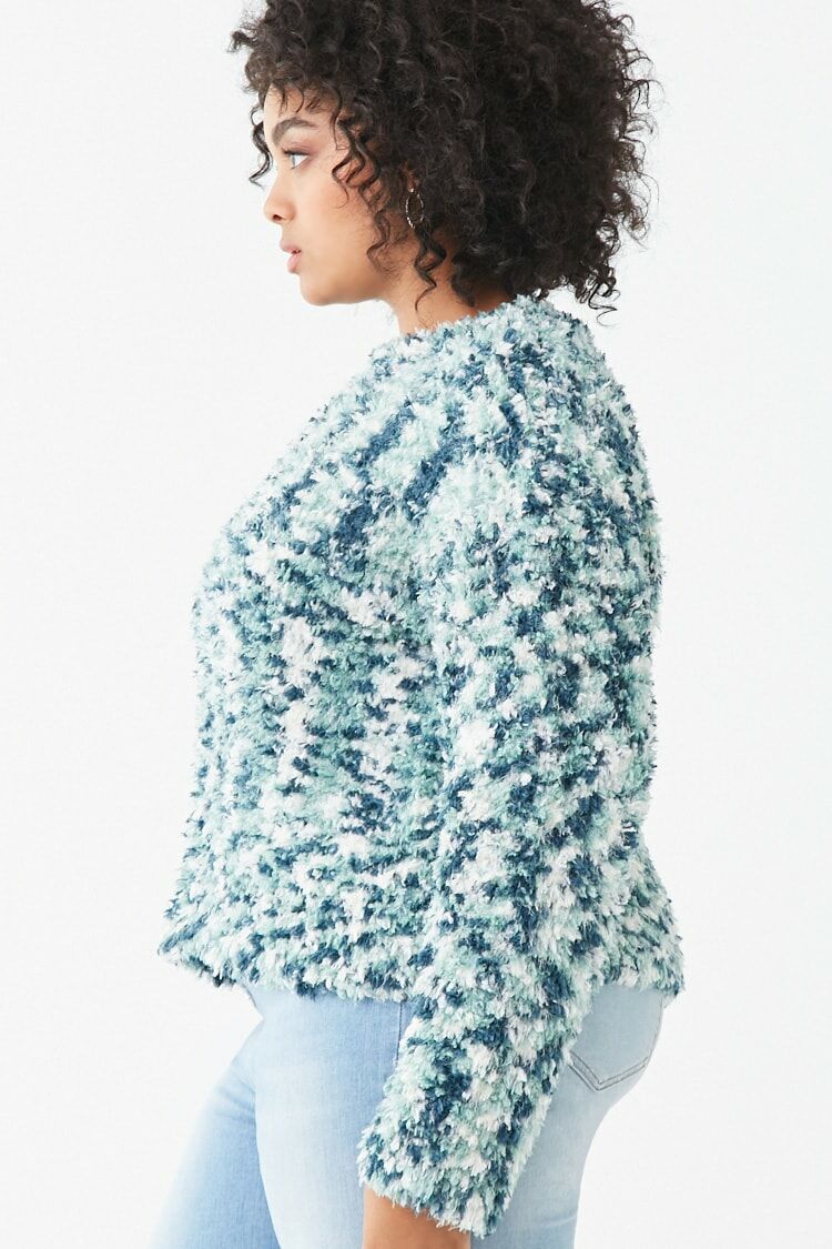 Plus Size Fuzzy Chenille Sweater-Feelings Star