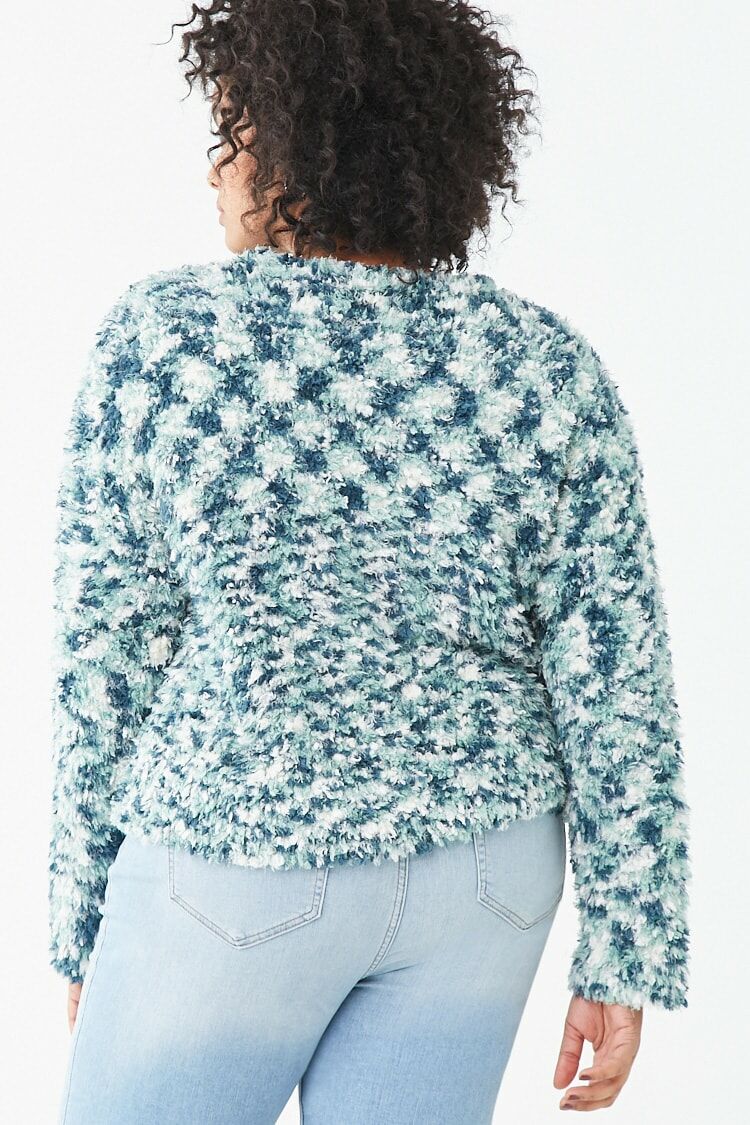 Plus Size Fuzzy Chenille Sweater-Feelings Star