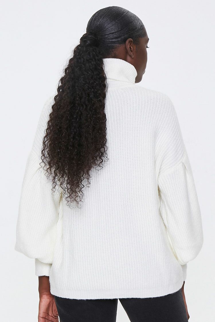 Turtleneck Balloon-Sleeve Sweater-Feelings Star