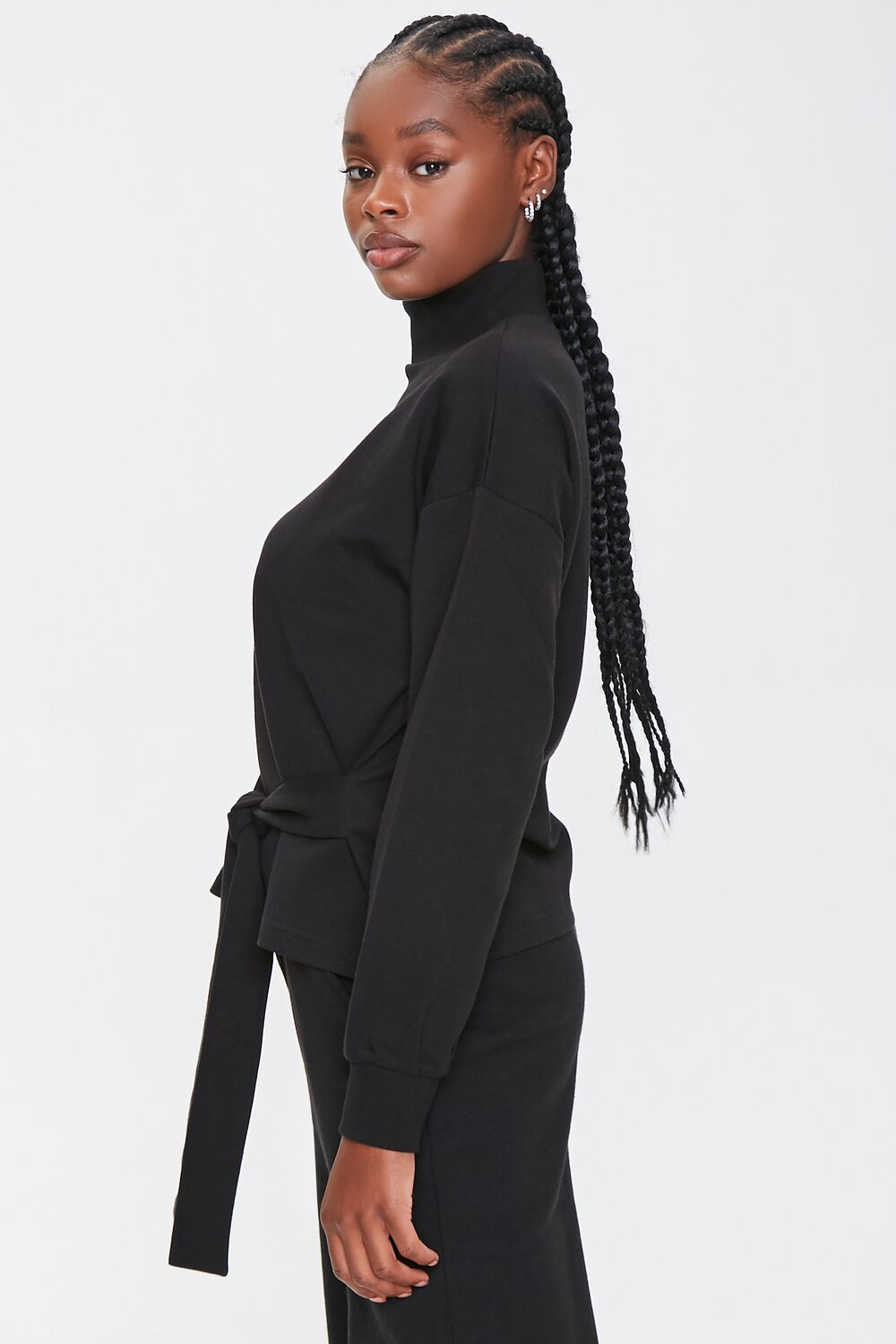 Tie-Waist Mock Neck Top-Feelings Star