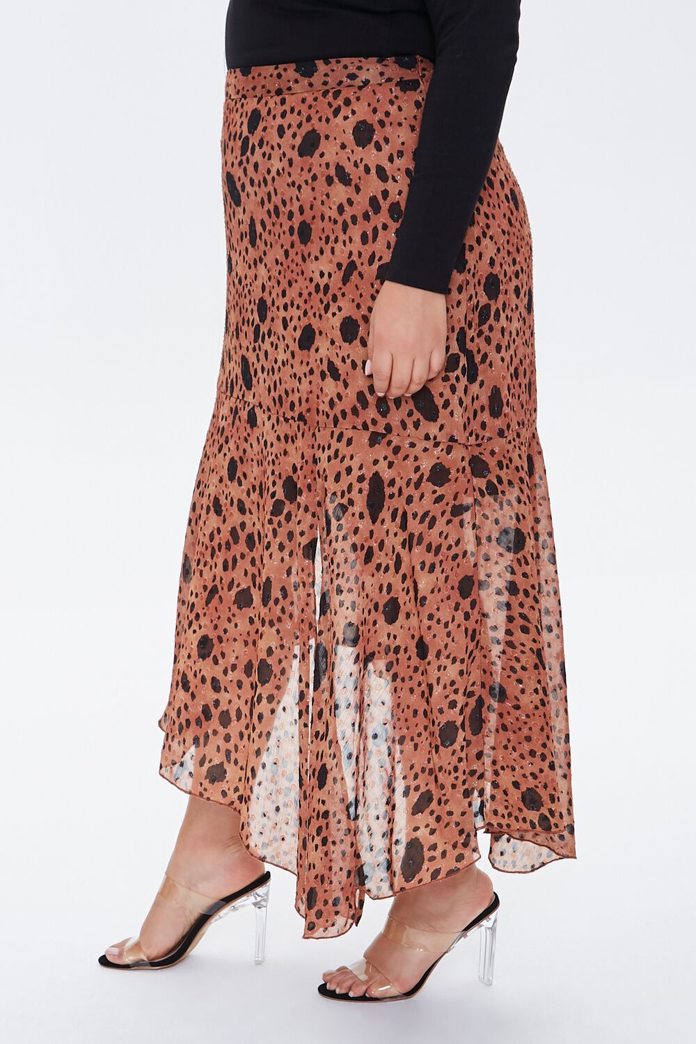 Plus Size Spotted Maxi Skirt-Feelings Star