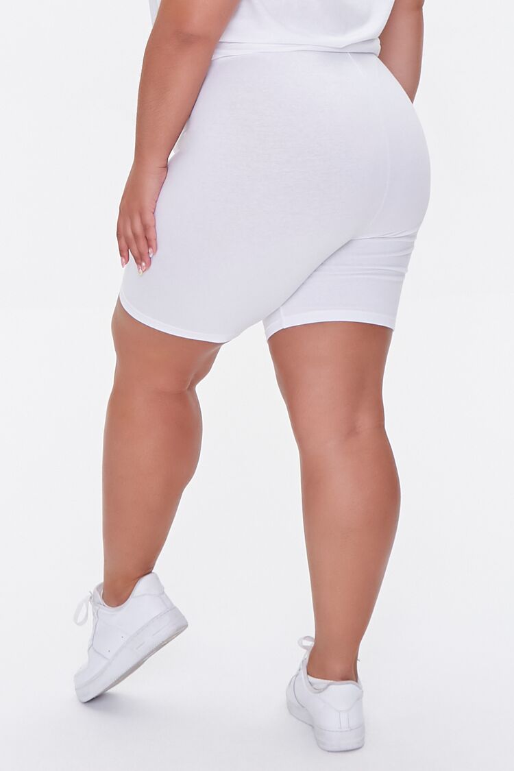 Plus Size Basic Cotton Biker Shorts-Feelings Star