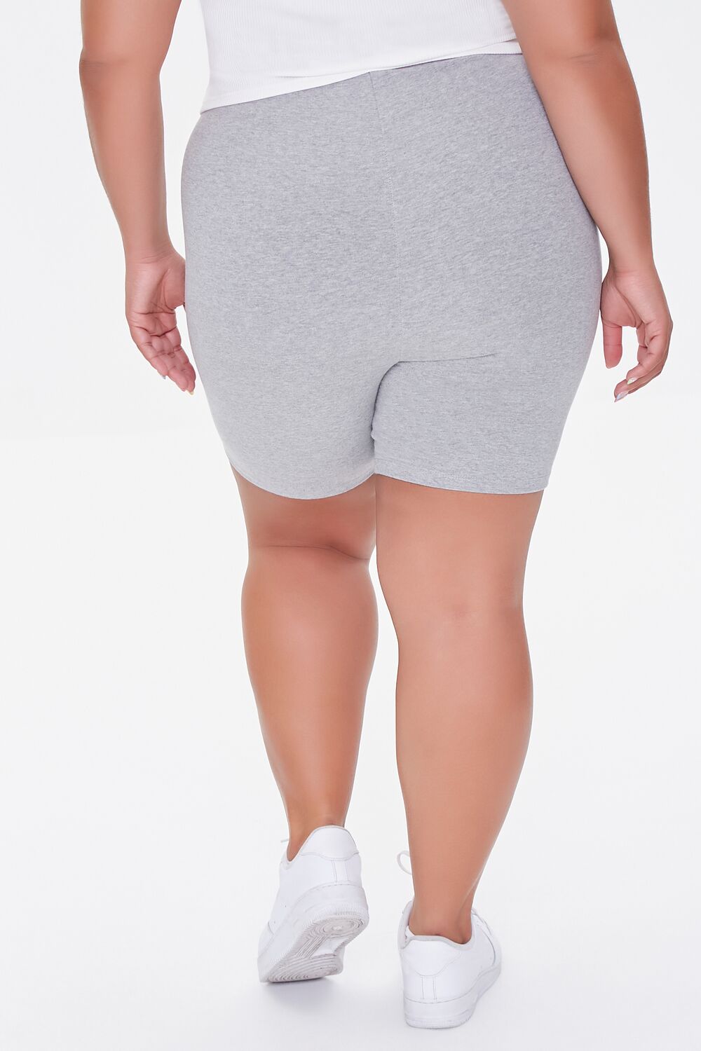 Plus Size Basic Cotton Biker Shorts-Feelings Star