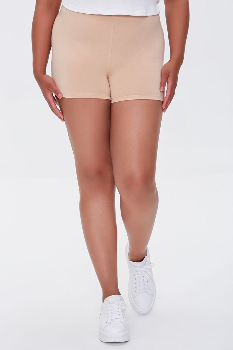 Plus Size Basic Cotton Hot Shorts-Feelings Star