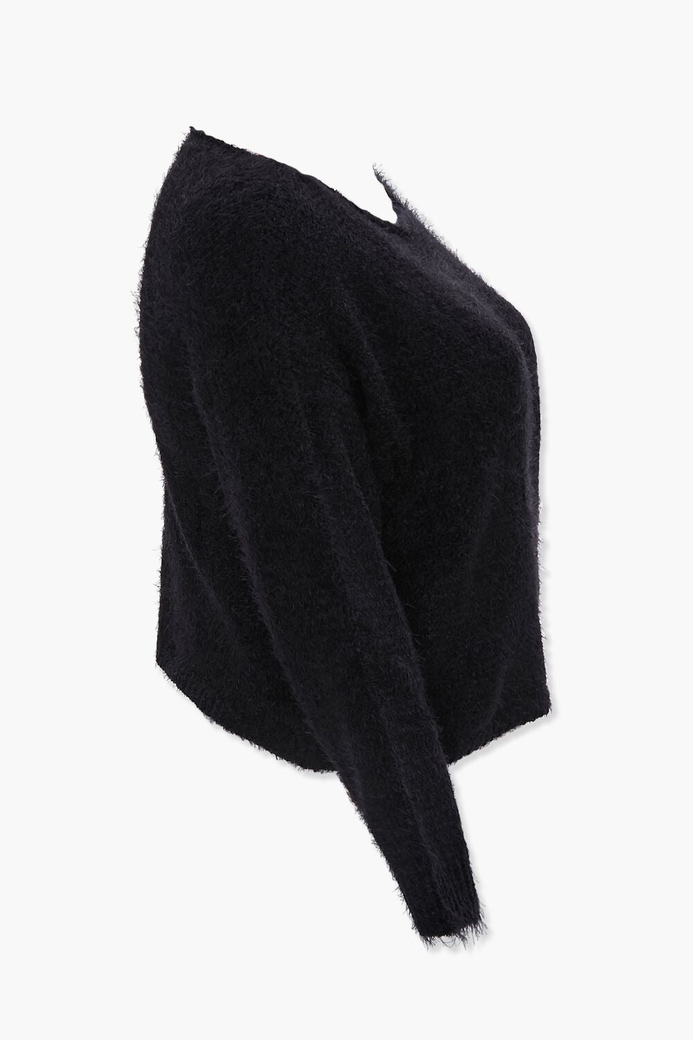 Plus Size Fuzzy Knit Sweater-Feelings Star