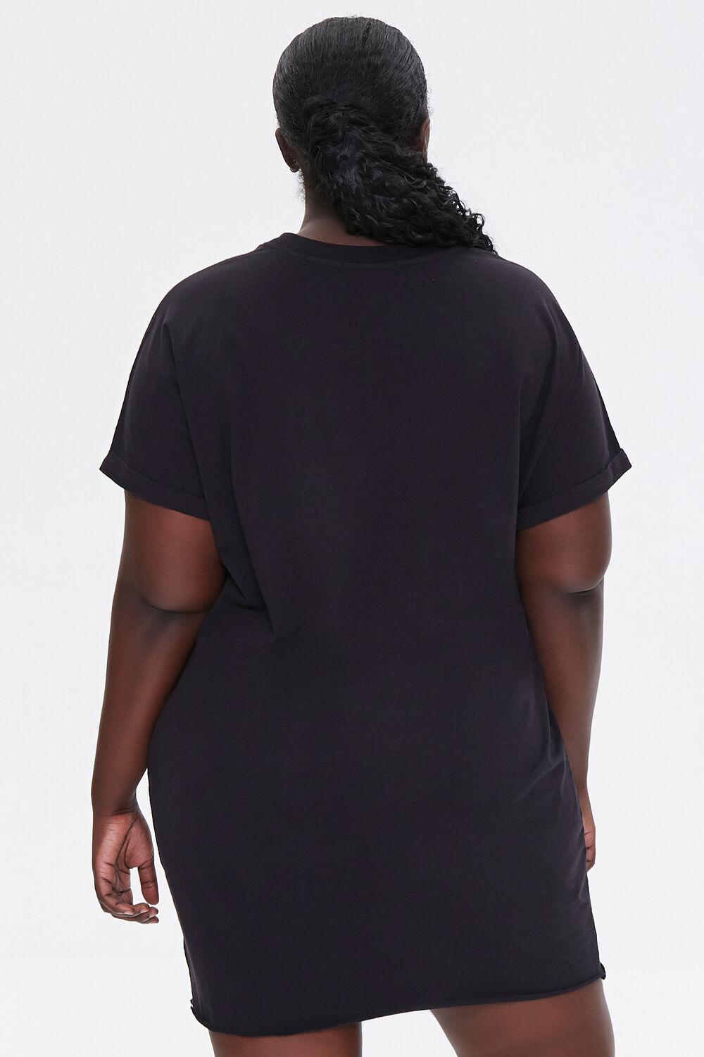 Plus Size Cuffed T-Shirt Dress-Feelings Star