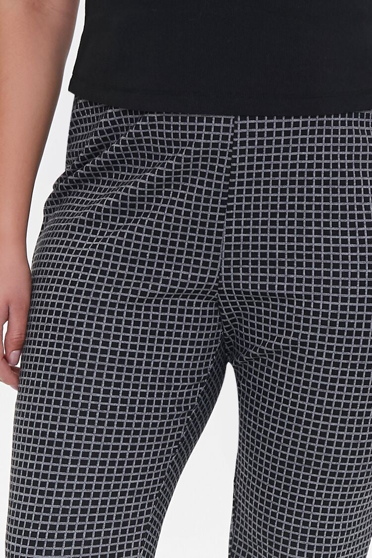 Plus Size Checkered Print Leggings-Feelings Star