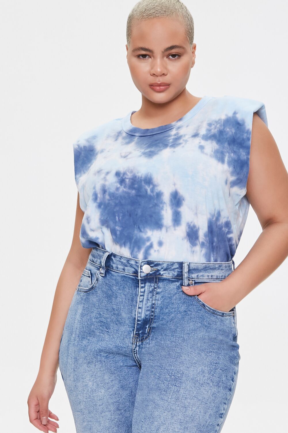 Padded Tie-Dye Muscle Tee-Feelings Star