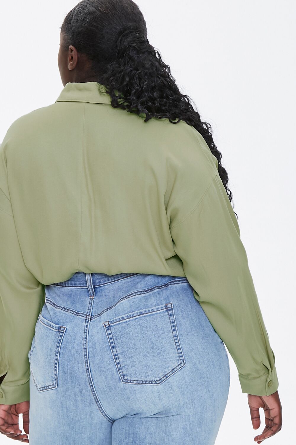 Plus Size Drawstring-Hem Shirt-Feelings Star