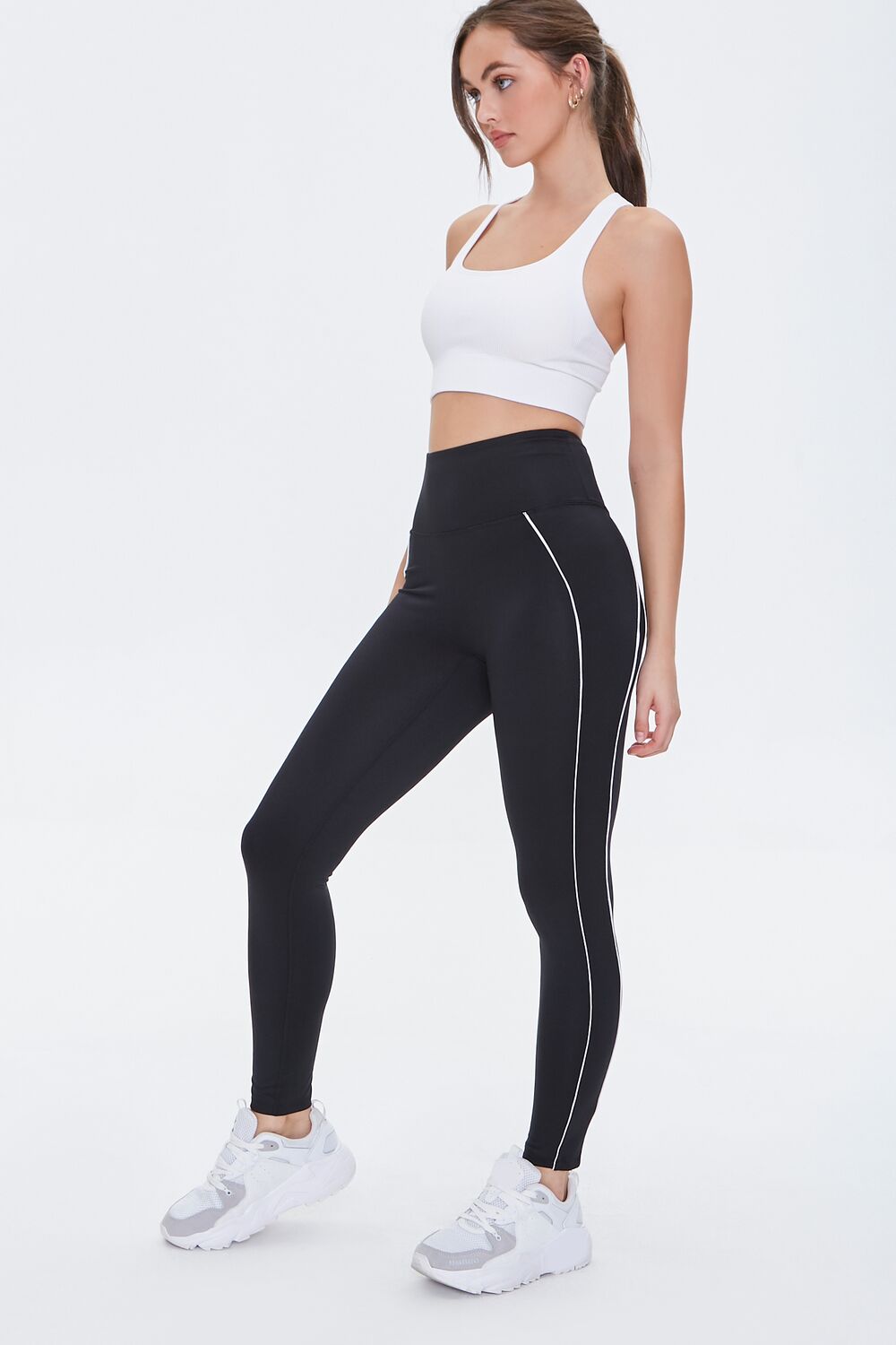 Active Piped-Trim Leggings-Feelings Star