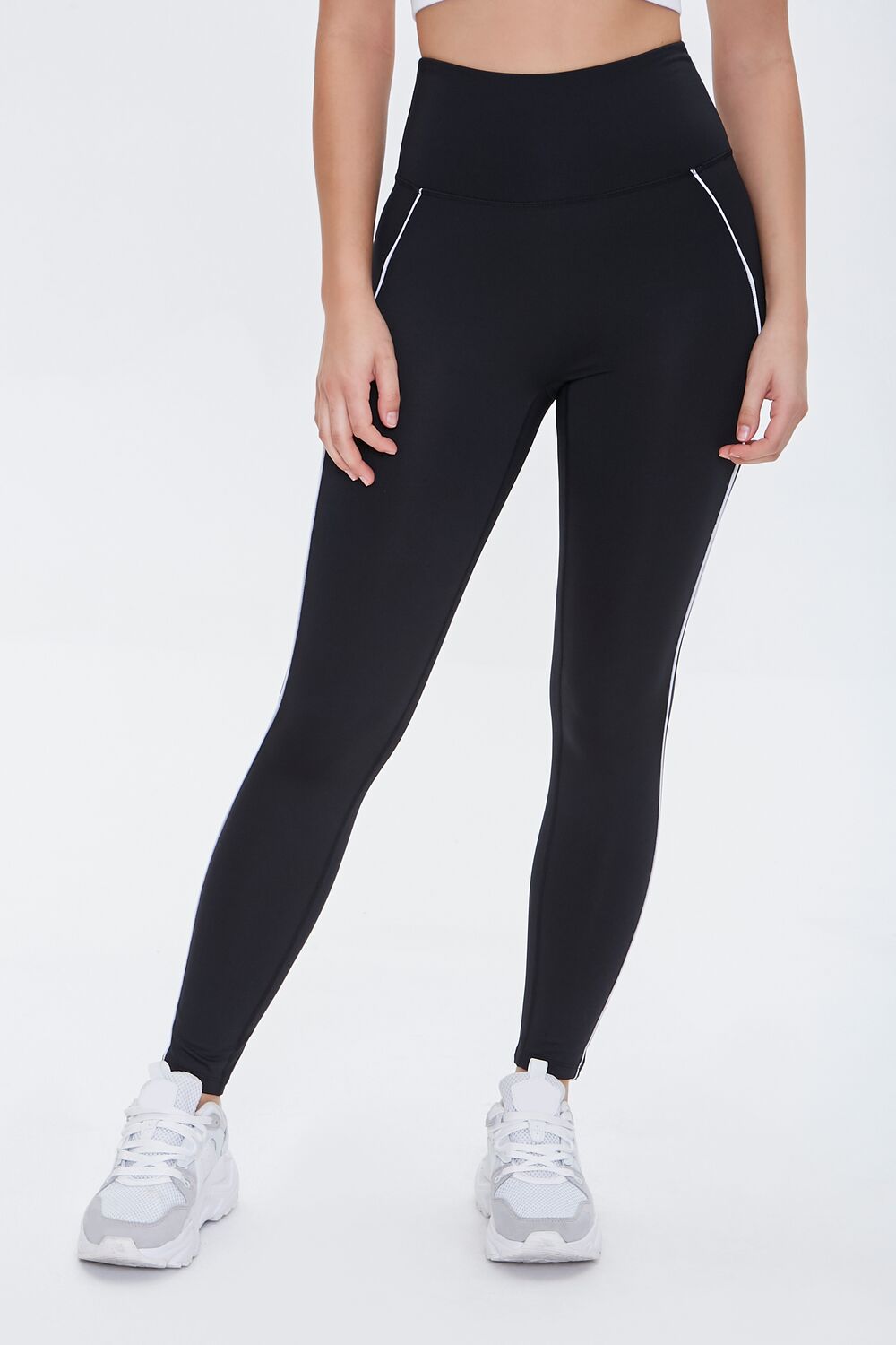 Active Piped-Trim Leggings-Feelings Star
