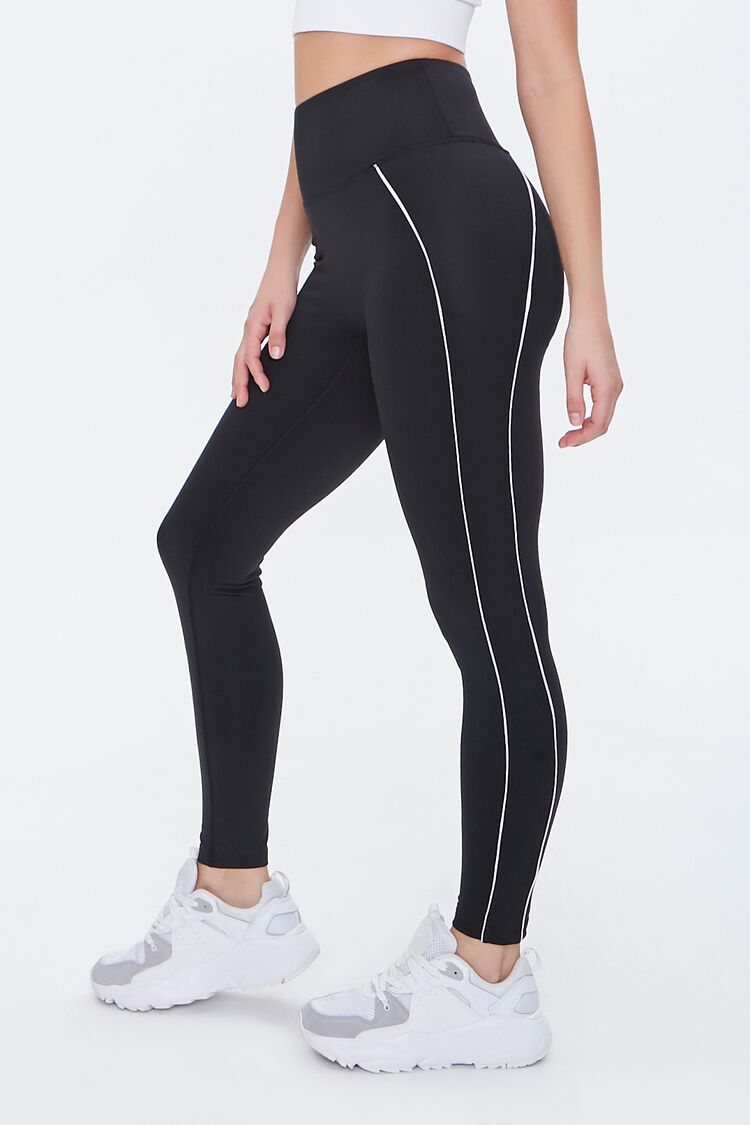 Active Piped-Trim Leggings-Feelings Star