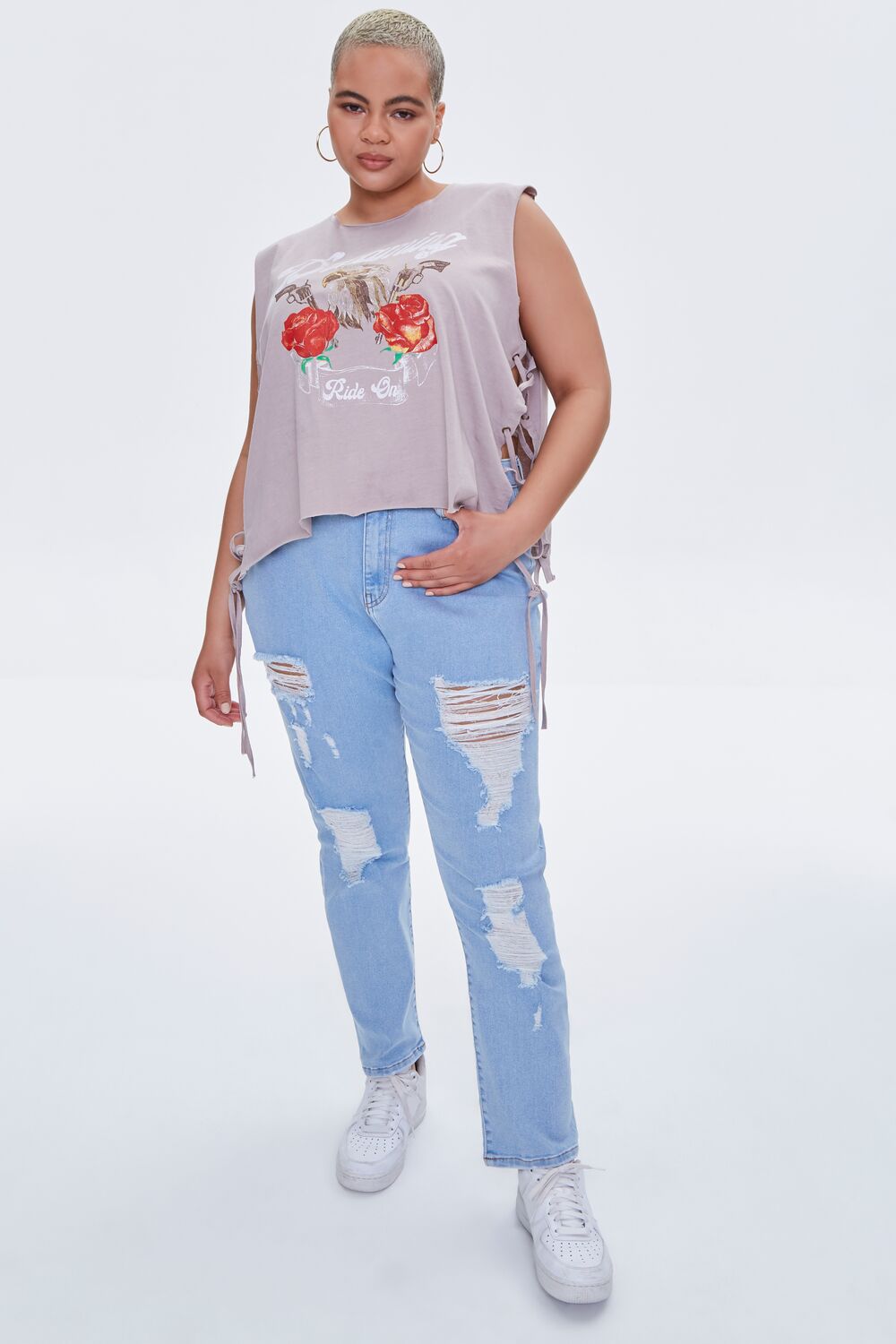 Plus Size Dreaming Muscle Tee-Feelings Star