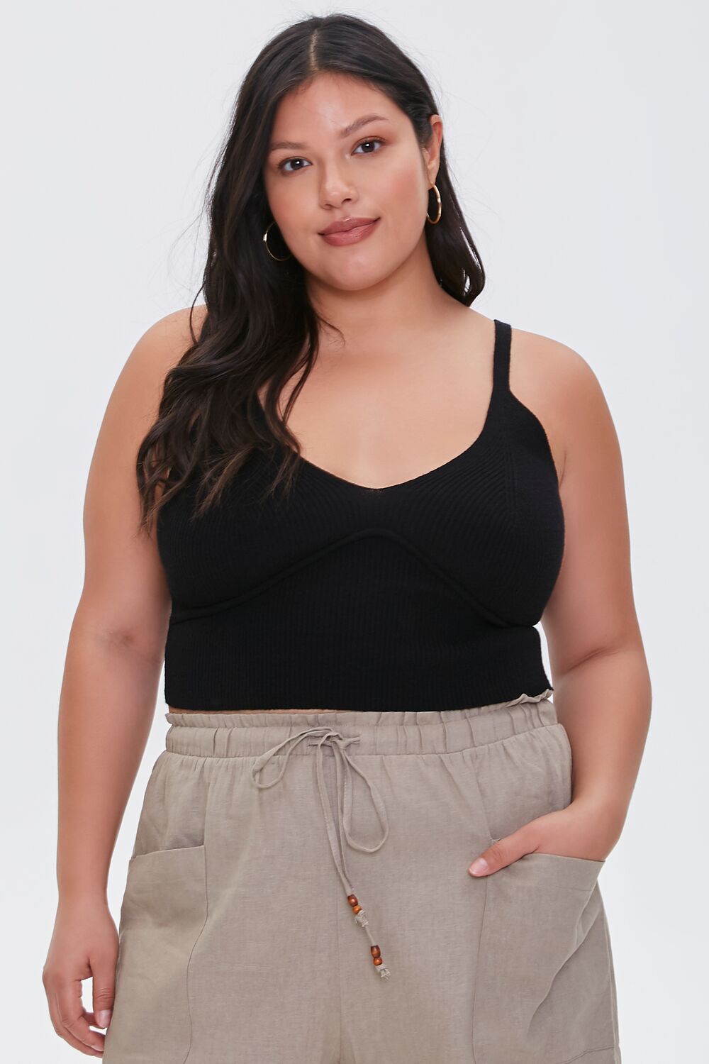 Plus Size Sweater-Knit Cami-Feelings Star