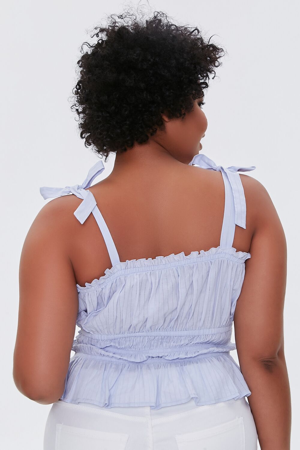 Tie-Strap Ruffle-Trim Top-Feelings Star