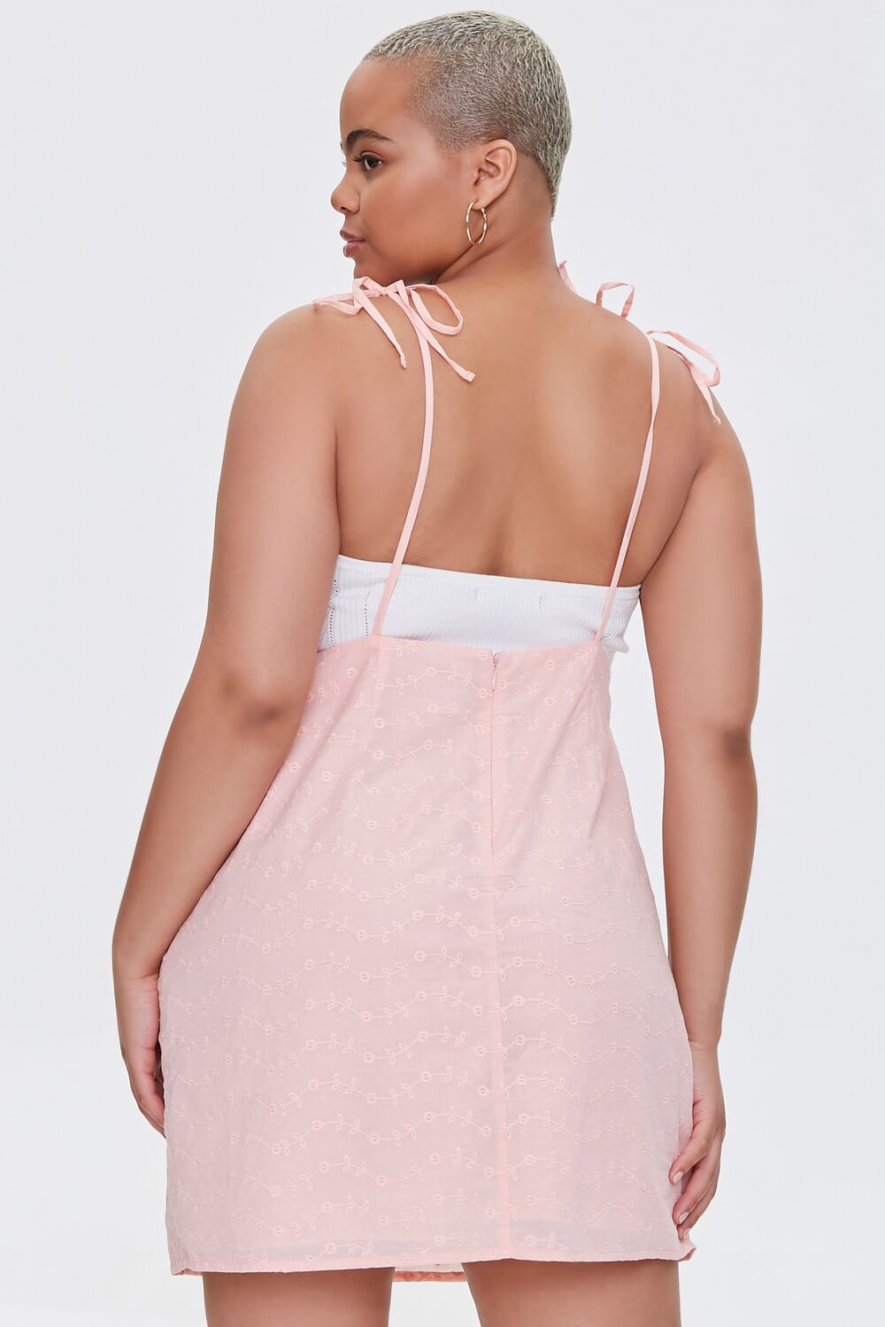 Plus Size Eyelet Pinafore Dress-Feelings Star
