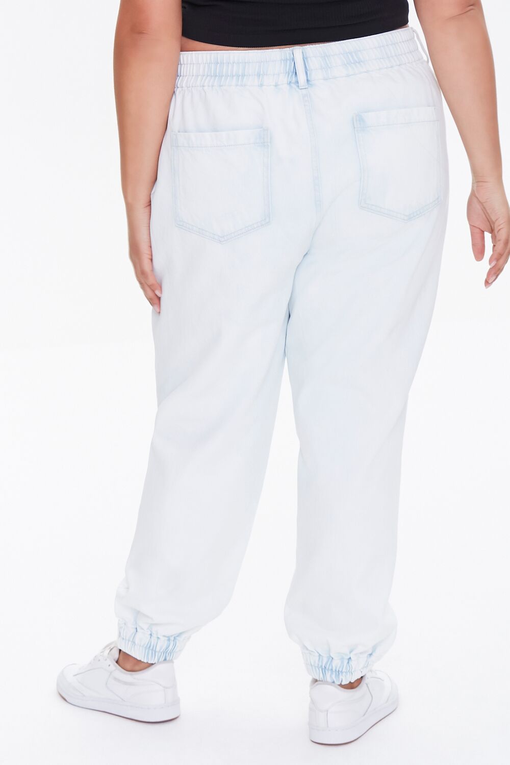 Plus Size Denim Joggers-Feelings Star